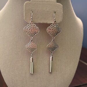 Stella & Dot Plait Silver Dangle Earrings